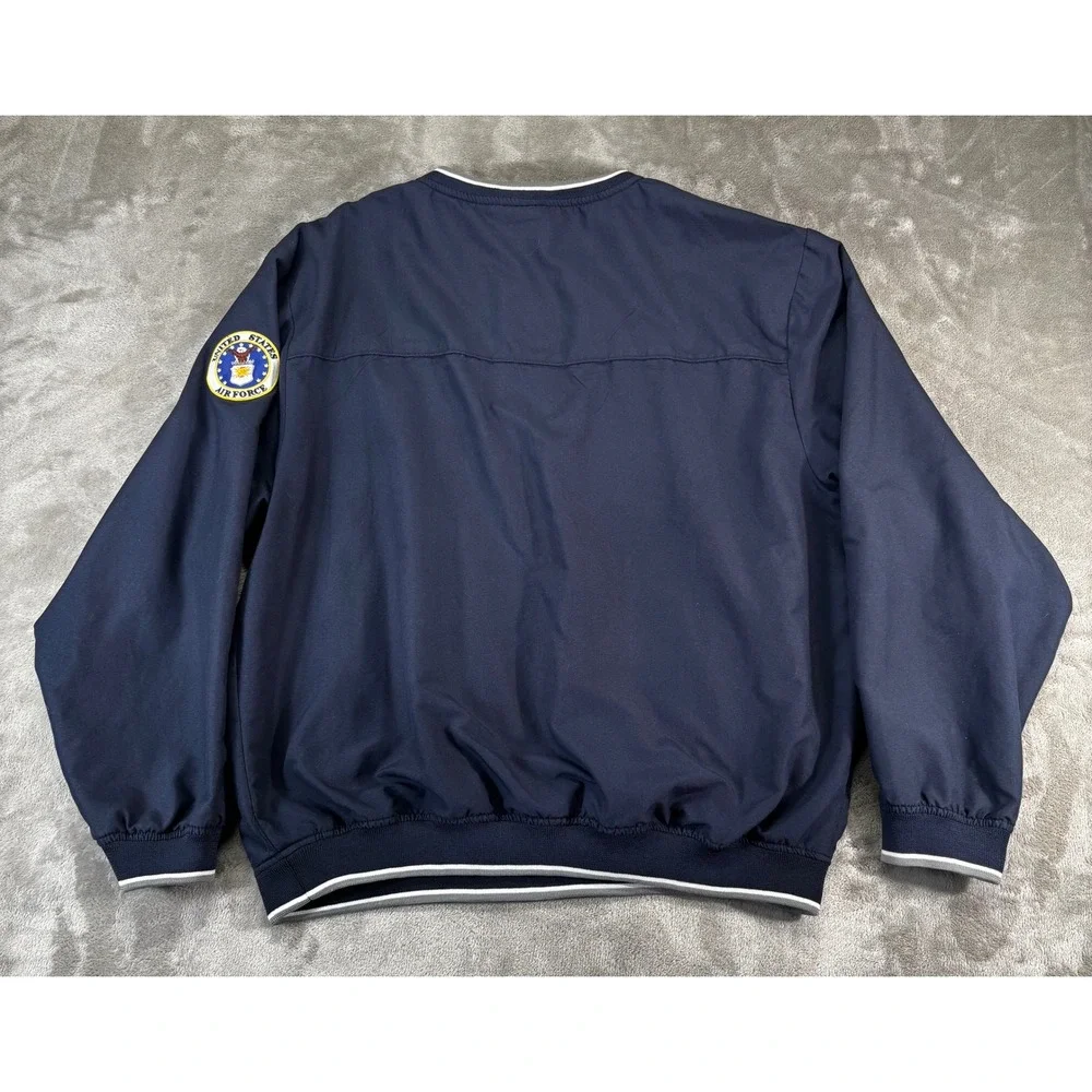 Rapid Dominance Air Force Windbreaker Mens L Navy Blue Excellent V-Neck Pullover
